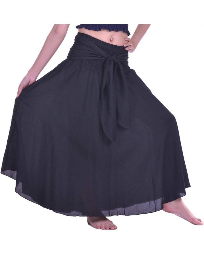 Long Maxi Skirts for Women Gypsy Hippie Clothes Bohemian Boho Dress Plus Solid Black $11.48 Skirts