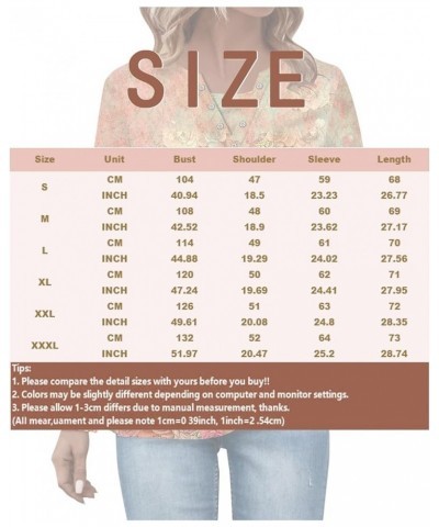 Long Sleeve Workout Floral V Neck Shirts Ladies Tunic Tops and Blouses Boho Lightweight Cute Fall Outfits for Women Royal Blu...