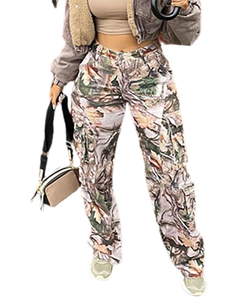 Women's Camo Cargo Baggy Pants High Waist Army Fatigue Pants Camouflage Cargo Pants Streetwear 03camo $18.03 Pants