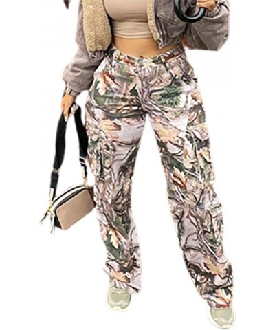 Women's Camo Cargo Baggy Pants High Waist Army Fatigue Pants Camouflage Cargo Pants Streetwear 03camo $18.03 Pants