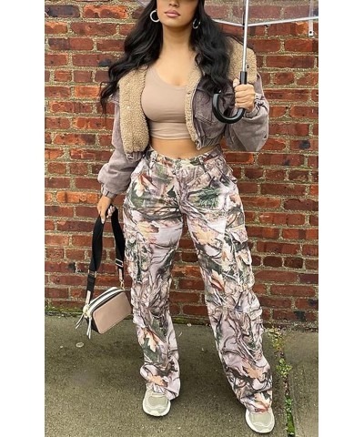 Women's Camo Cargo Baggy Pants High Waist Army Fatigue Pants Camouflage Cargo Pants Streetwear 03camo $18.03 Pants