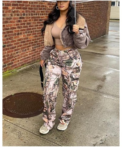 Women's Camo Cargo Baggy Pants High Waist Army Fatigue Pants Camouflage Cargo Pants Streetwear 03camo $18.03 Pants