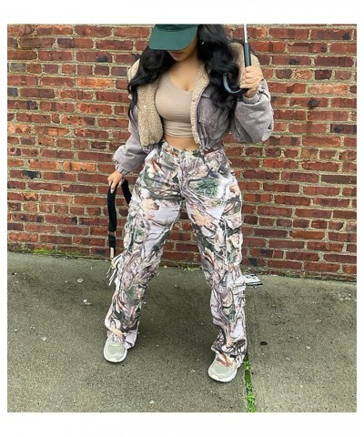 Women's Camo Cargo Baggy Pants High Waist Army Fatigue Pants Camouflage Cargo Pants Streetwear 03camo $18.03 Pants