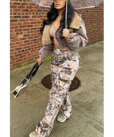 Women's Camo Cargo Baggy Pants High Waist Army Fatigue Pants Camouflage Cargo Pants Streetwear 03camo $18.03 Pants