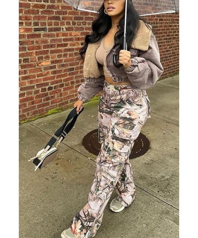 Women's Camo Cargo Baggy Pants High Waist Army Fatigue Pants Camouflage Cargo Pants Streetwear 03camo $18.03 Pants