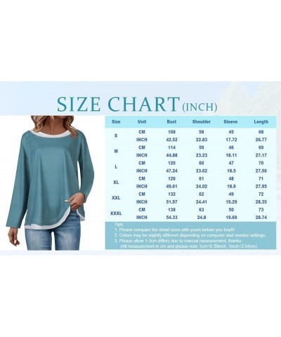 Womens Long Sleeve Tops Fall Ethnic Floral Double Layers Long Sleeve Shirt Crewneck Blouses Winter Graphic Sweatshirts A07-cy...