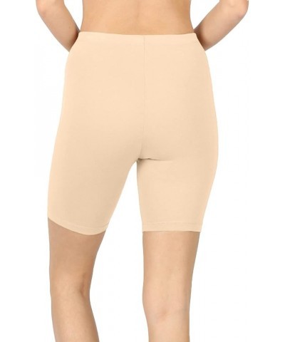 Womens Bike Short Cotton Legging Active Wear Pants (S-3XL) Mid Thigh - Taupe $8.78 Leggings