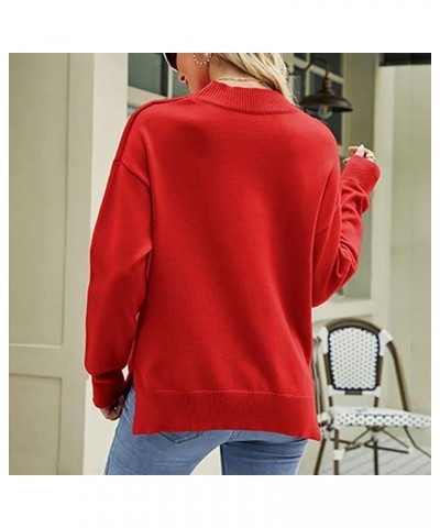 Women's Autumn&Spring Valentine's Day Love Pattern Knit Sweater Soft and Smooth Beautiful Sweater Fuzzy Retro D-red $10.94 Sw...