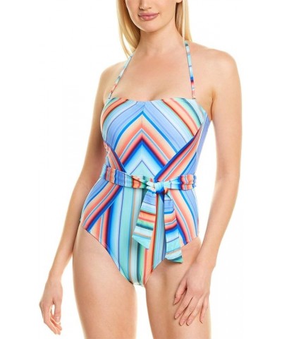 Women's Bandeau One Piece Swimsuit Multi//Sunset Stripe $52.16 Swimsuits