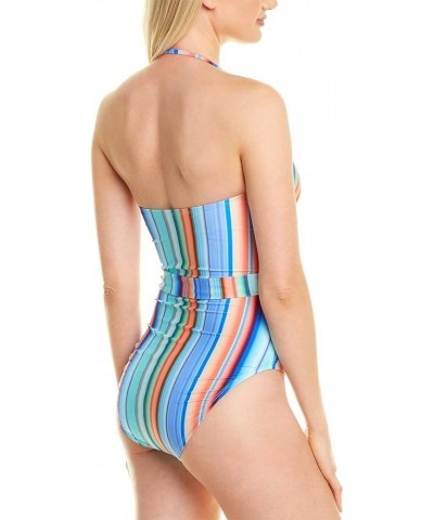 Women's Bandeau One Piece Swimsuit Multi//Sunset Stripe $52.16 Swimsuits