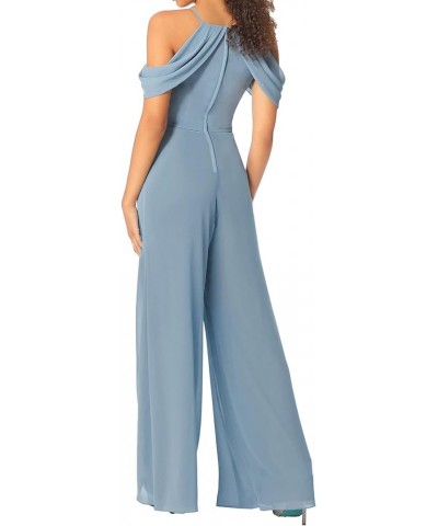 Jumpsuit Bridesmaid Pantsuit Chiffon Wedding Guest Dresses for Women Evening Gowns Bridesmaid Dress Long Pants Suits Light Bl...