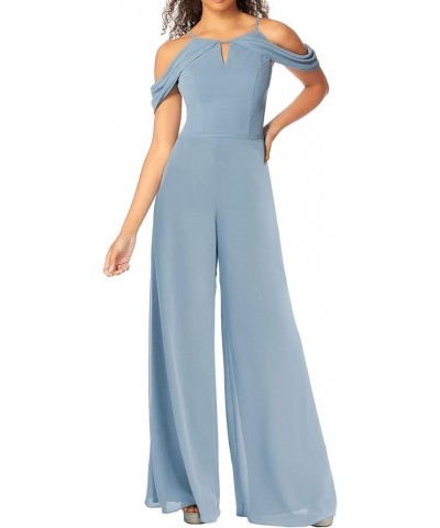 Jumpsuit Bridesmaid Pantsuit Chiffon Wedding Guest Dresses for Women Evening Gowns Bridesmaid Dress Long Pants Suits Light Bl...