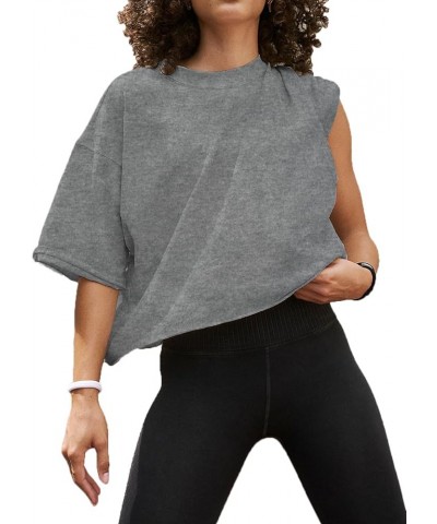 Women's Summer Short Sleeve Crop Tops Casual Basic Cotton Athletic Yoga Running T-Shirts Deepgray $11.39 Activewear