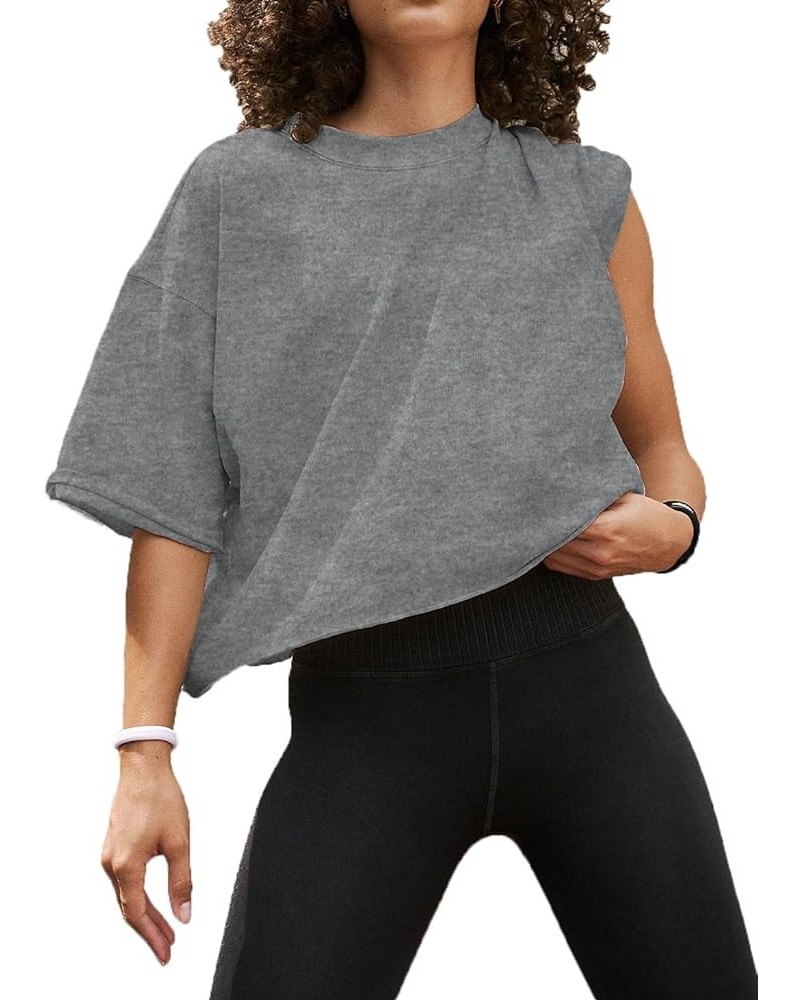 Women's Summer Short Sleeve Crop Tops Casual Basic Cotton Athletic Yoga Running T-Shirts Deepgray $11.39 Activewear