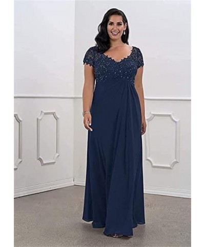 Mother of The Bride Dresses Plus Size Lace V-Neck Wedding Guest Dresses Ruffles Short Sleeve Mother of The Groom Dresses Oran...