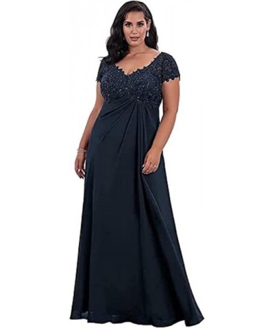 Mother of The Bride Dresses Plus Size Lace V-Neck Wedding Guest Dresses Ruffles Short Sleeve Mother of The Groom Dresses Oran...