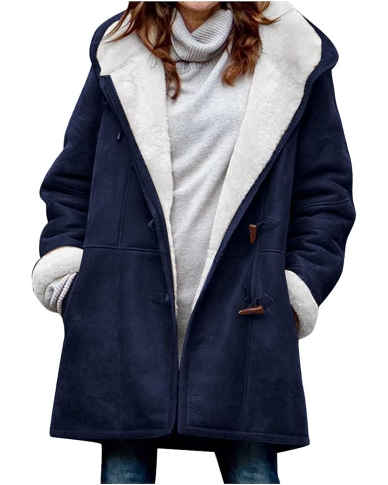 Womens Winter Coats 2023 Fashion Fleece Lined Sherap Jacket Cozy Warm Lightweight Hoodies Plush Thick Plus Size Tops 5a-blue ...