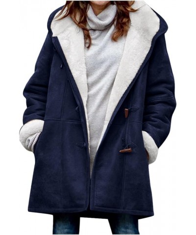 Womens Winter Coats 2023 Fashion Fleece Lined Sherap Jacket Cozy Warm Lightweight Hoodies Plush Thick Plus Size Tops 5a-blue ...