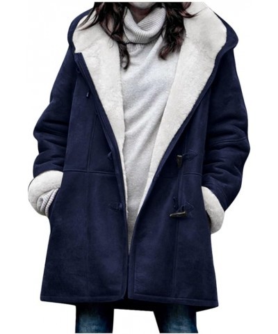 Womens Winter Coats 2023 Fashion Fleece Lined Sherap Jacket Cozy Warm Lightweight Hoodies Plush Thick Plus Size Tops 5a-blue ...