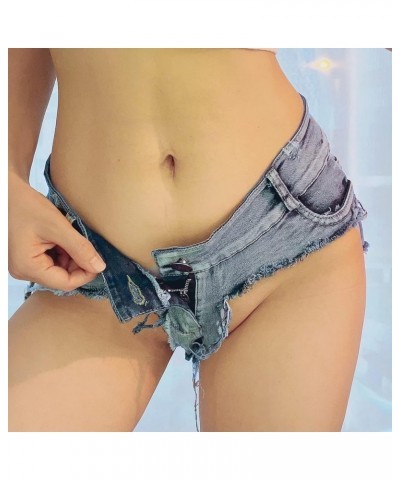 Women's Denim Shorts Ripped Stretch Jeans 9022-light Blue $8.99 Shorts