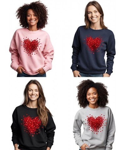 Womens Valentine's Day Sweatshirt Love Heart Valentines Long Sleeve Athletic Heather $17.00 Hoodies & Sweatshirts