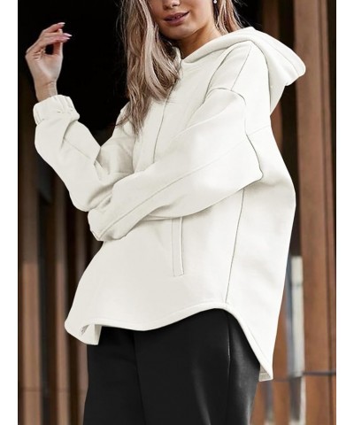 Women's Button Down Hoodies Oversized Sweatshirts Long Sleeve Casual Hooded Jackets With Pockets White $11.43 Hoodies & Sweat...