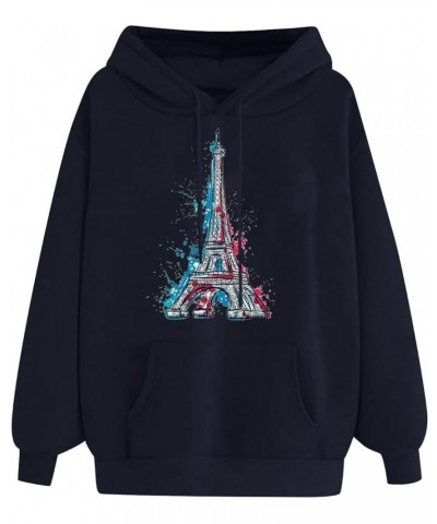 Graphic Hoodies Women Long Sleeve Casual Sweatshirts Loose Fit Hooded Neck Drawstring Teen Girls Fall Clothes 1 Black $7.79 H...