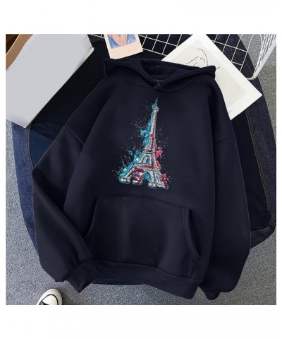 Graphic Hoodies Women Long Sleeve Casual Sweatshirts Loose Fit Hooded Neck Drawstring Teen Girls Fall Clothes 1 Black $7.79 H...