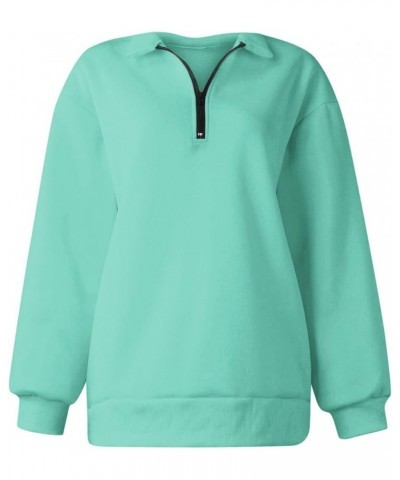 Oversized Zip Up Sweatshirts For Women 2023 Fall Fashion Outfits Casual Quarter Zip Long Sleeve Pullover Hoodies G015-mint Gr...