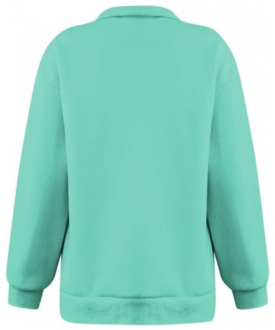 Oversized Zip Up Sweatshirts For Women 2023 Fall Fashion Outfits Casual Quarter Zip Long Sleeve Pullover Hoodies G015-mint Gr...