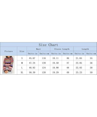 Womens Striped Crochet Sweaters Lightweight Crewneck Multicolor Trendy Y2k Long Bell Sleeve Knit Pullover Tops Blue $12.40 Sw...