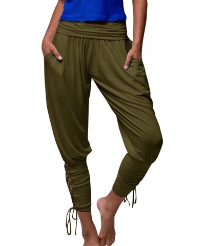 Womens Hippie Ankle Banded Harem Yoga Pants Gypsy Aladdin Pants Medieval Viking Navigator Pirate Renaissance Pants Green $11....