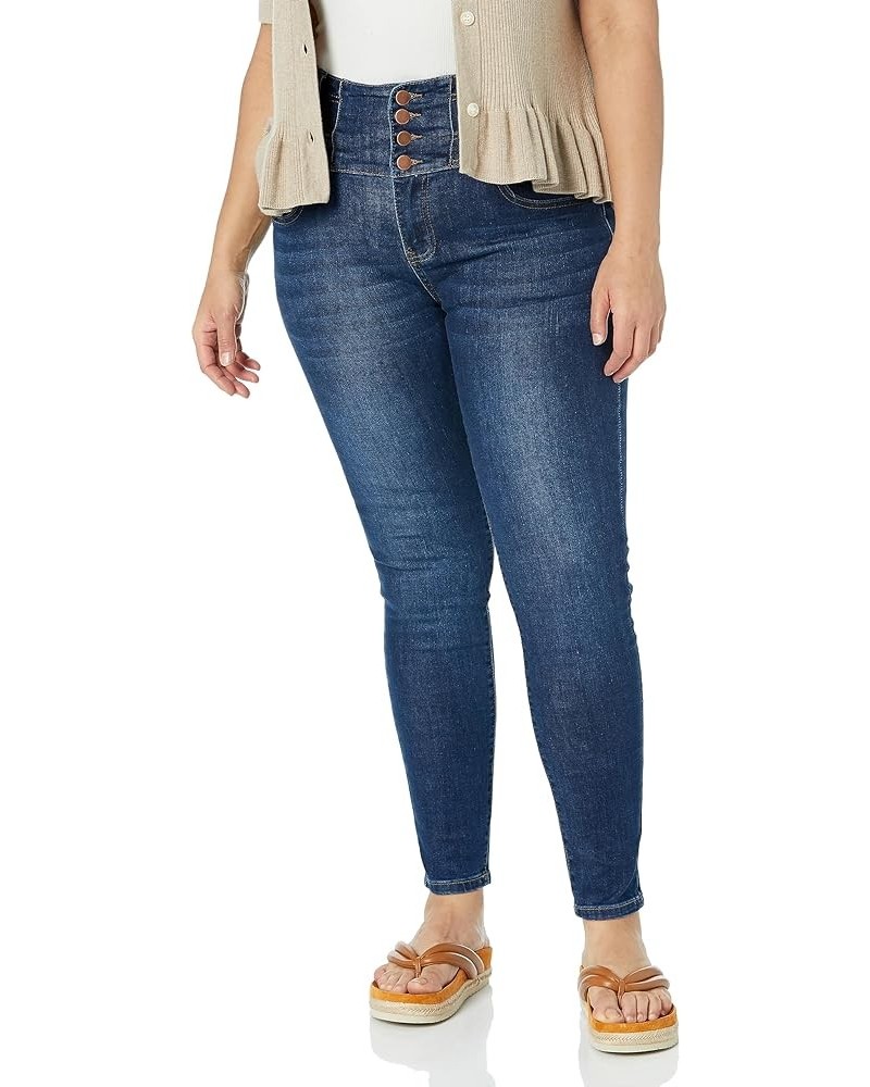 Women's Plus Size Jean Skinny Corset Dark Wash $11.22 Lingerie