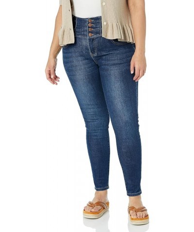 Women's Plus Size Jean Skinny Corset Dark Wash $11.22 Lingerie