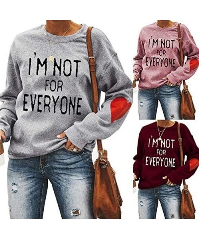 Women's I'm Not for Everyone Sweatshirt Sarcastic Gift Graphic Coazy Workout Pullover Tops Black $15.25 Hoodies & Sweatshirts