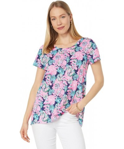 Etta Scoop Neck Oyster Bay Navy Shroom With a View $15.99 Tops