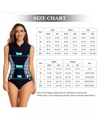 Women's Rash Guard UV UPF 50+ Sun Protection Printed Zipper Surfing One Piece Swimsuit Bathing Suit Swimwear S-XXL Blue2 $20....