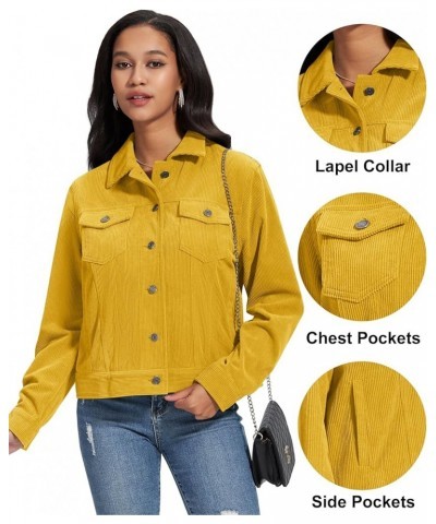 Women's Casual Corduroy Jackets Soft Warm Button Down Shacket Jacket Long Sleeve Fall Outerwear with Pockets Ginger $27.35 Ja...