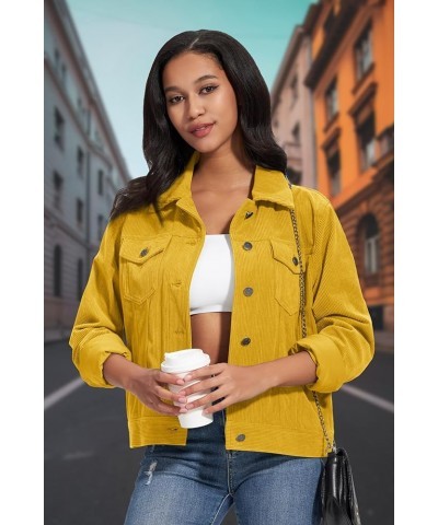 Women's Casual Corduroy Jackets Soft Warm Button Down Shacket Jacket Long Sleeve Fall Outerwear with Pockets Ginger $27.35 Ja...