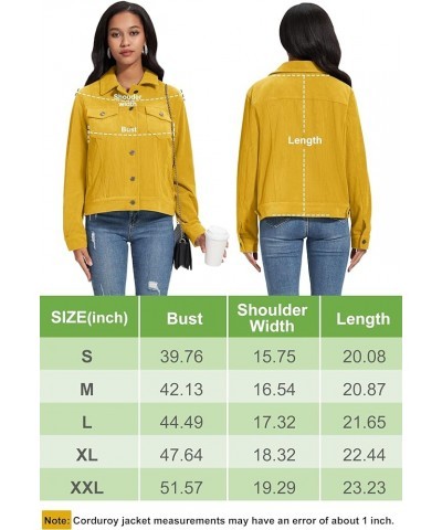 Women's Casual Corduroy Jackets Soft Warm Button Down Shacket Jacket Long Sleeve Fall Outerwear with Pockets Ginger $27.35 Ja...