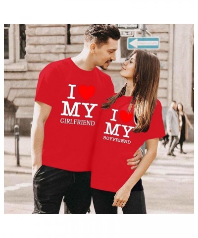 King and Queen Couples Valentines Day Shirt Novelty Short Sleeved Love Printed Tee Shirts Comfortable Lover Matching T-Shirt ...