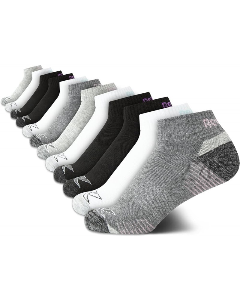 Women's Athletic Socks - Performance Low Cut Socks (12 Pack) Grey/Black/White $11.39 Activewear