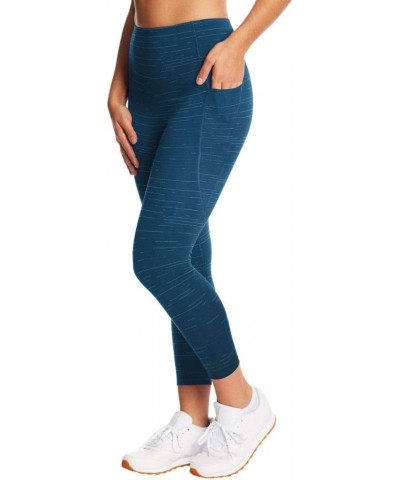 Women's High Waist Cropped Legging Jetson Blue/Aqua Tonic $16.49 Activewear