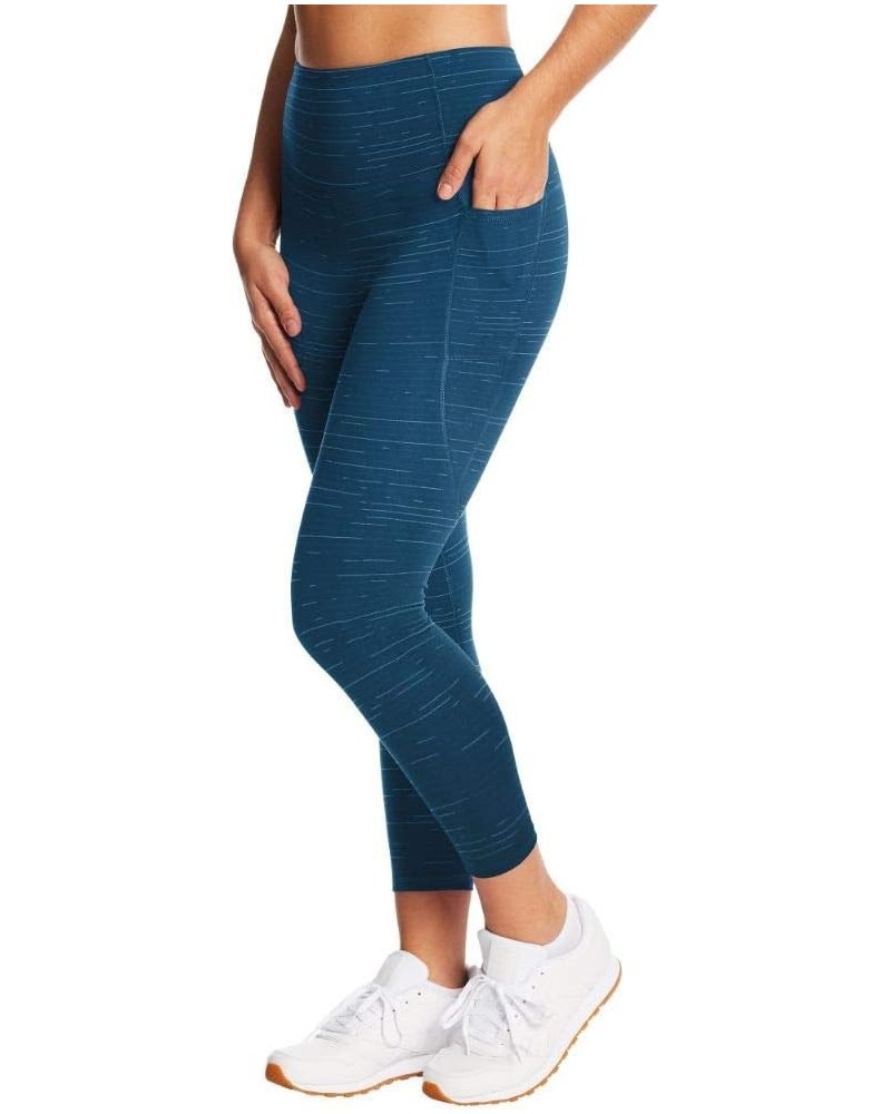 Women's High Waist Cropped Legging Jetson Blue/Aqua Tonic $16.49 Activewear