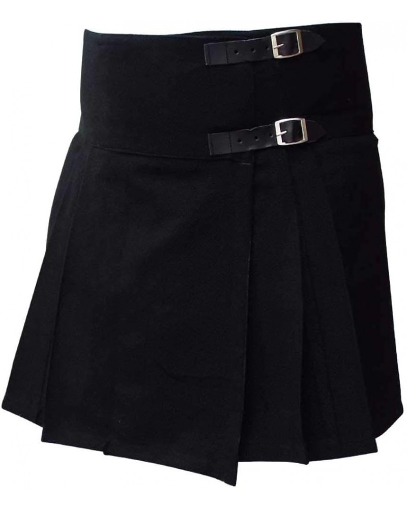 womens Pleated Plain-black $10.08 Skirts