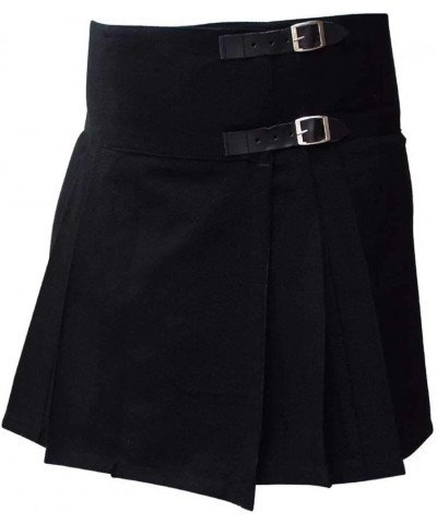 womens Pleated Plain-black $10.08 Skirts