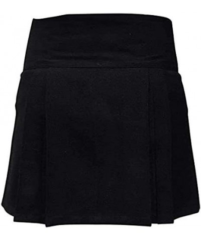 womens Pleated Plain-black $10.08 Skirts