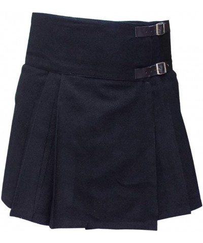 womens Pleated Plain-black $10.08 Skirts