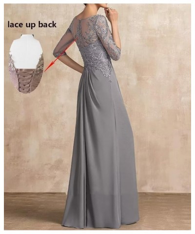 Mother of The Bride Dress 3/4 Sleeve Chiffon Laces Appliques Ruched Formal Evening Gowns Olive $34.78 Dresses