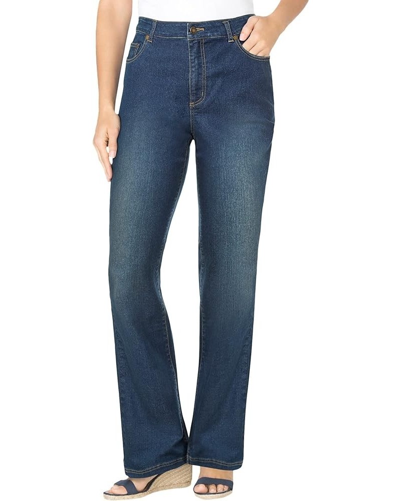 Women's Plus Size Petite Bootcut Stretch Jean Midnight Sanded $21.92 Jeans